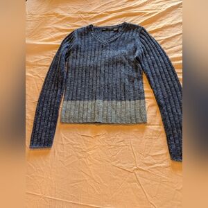 2/30$ Blue and Gray Women's Ribbed Sweater